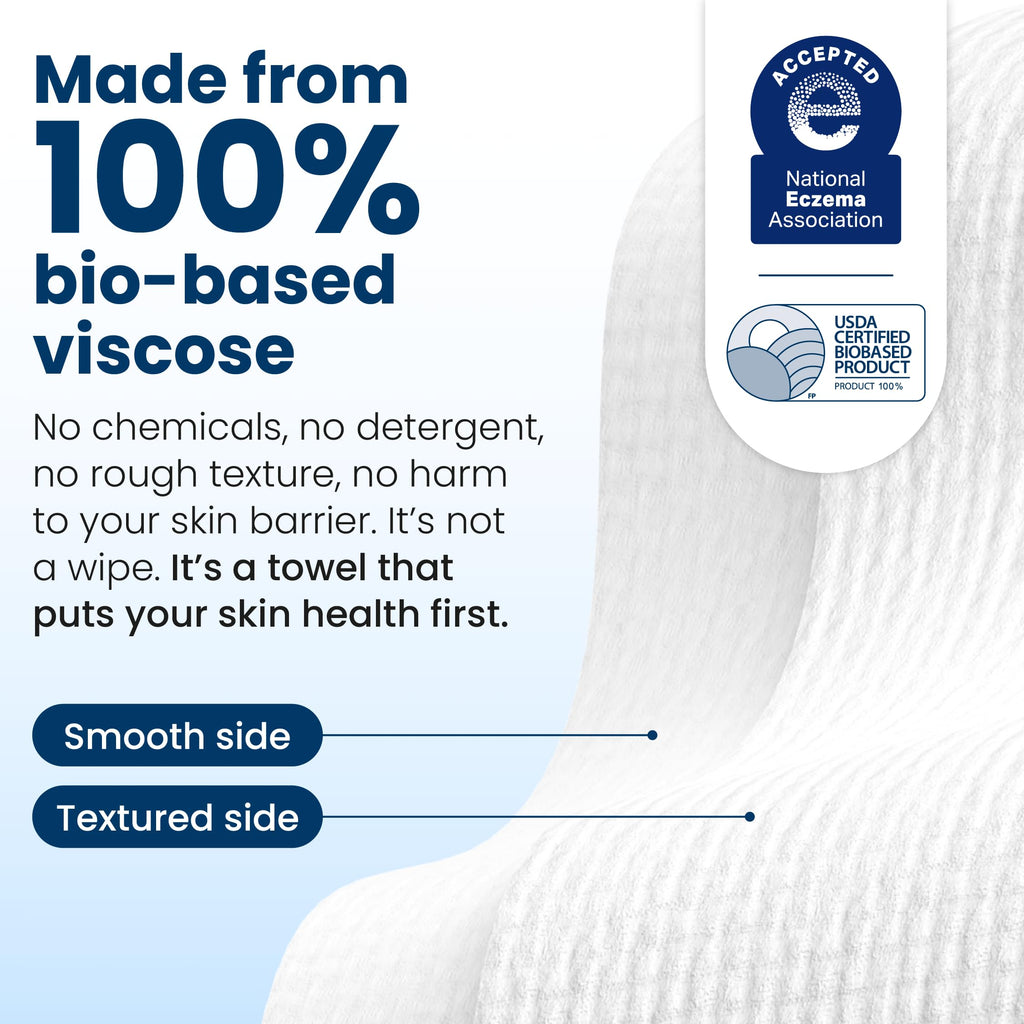 Clean Skin Club Clean Towels XL® Original 50 Ct + Healthy Aging 10ct Travel Pack Duo, 100% USDA Biobased Disposable Face Towels, Makeup Remover Dry Wipes, Ultra Soft, Smooths Fine Lines & Wrinkles