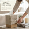 Stylish Tissue Box Cover - Beige Linen Holder for Square Tissue Boxes
