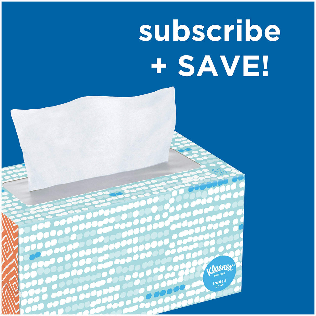KLEENEX Ultra Soft Facial Tissue, 3-Ply, White, 8.2 inch x 8.4 inch, 75/Box, 4 Box/Pack - Packaging May Vary (Assorted color and style boxes),Pack of 4,