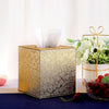 Sumnacon PU Square Tissue Box Cover with Magnetic Bottom, Waterproof, Gold