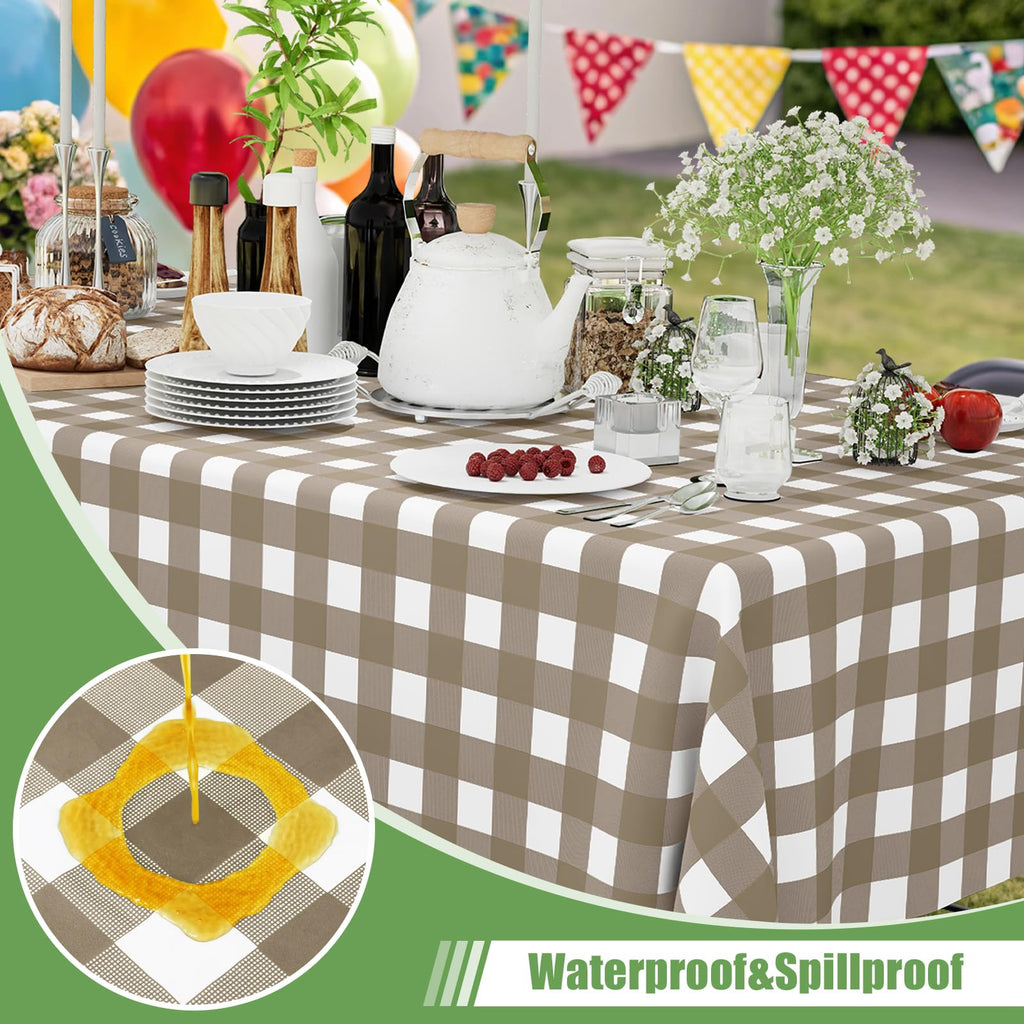 Smiry Disposable Rectangle Plastic 54 x 108 Inch Table Cloth 3 Pack