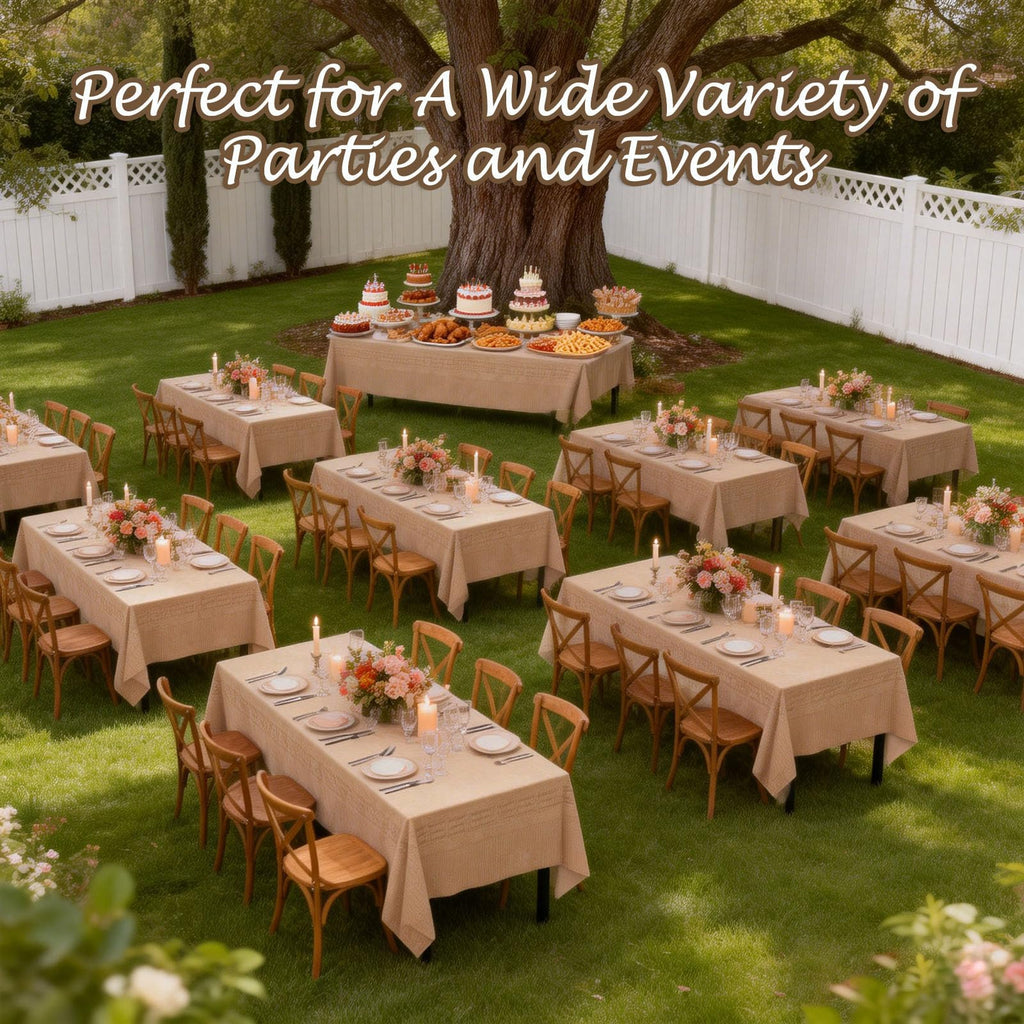 TheoZemica Kraft Paper Tablecloth for Rectangle Tables 4 Pcs, 54"×108", Waterproof Paper Tablecloths with Plastic Backing for 6-8ft Tables, 3-Ply Paper & Plastic Table Cloth Cover for Party Banquet
