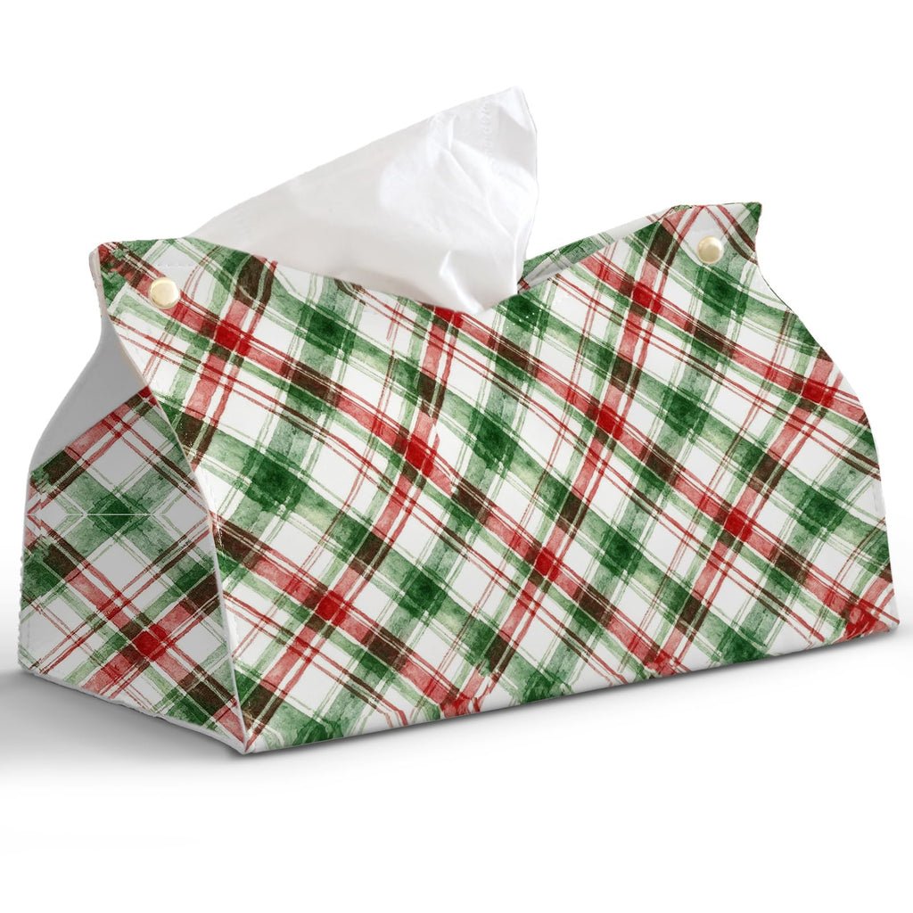 PaJiaNi Red Green Christmas Tissue Box Cover Rectangle for Holiday Decor