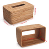 Rattan Tissue Box Cover, Rectangle Wicker Tissue Box Holder, Boho Tissue Box Cover for Living Room, Bathroom, Kitchen, Bedroom, 10.2 x 6.2 x 5.3 inch, Natural