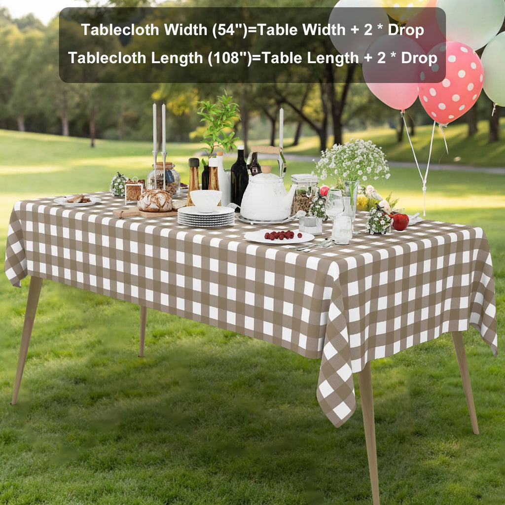 Smiry Disposable Rectangle Plastic 54 x 108 Inch Table Cloth 3 Pack
