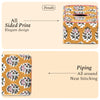 CPC 100% Cotton Piping Block Print Tissue Box Cover, Citrine Yellow