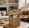 CubesLand Tissue Box Cover W/Scalloped Lid for Home Decor，Square Neutral