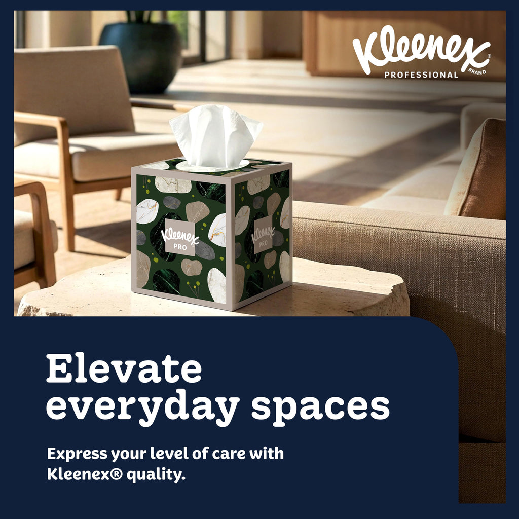 Kleenex Professional Naturals Facial Tissue, Bulk (21272), 2-Ply, White, Upright Cube Boxed Format, Designed for Business (90 Tissues/Box, 36 Boxes, 3,240 Sheets/Case)
