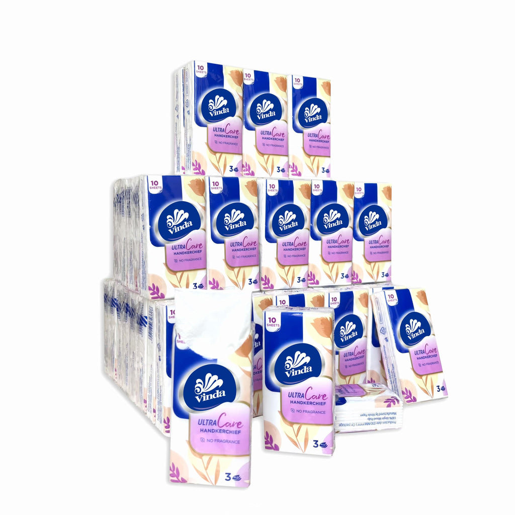 Vinda 3-Ply Pocket Tissues Bulk, 80 Regular-Size Travel Packs, 800 Tissues