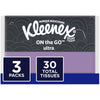 Kleenex Facial Tissues, On-The-Go Slim Pack, Travel Size, 10 Count (Pack of 3)