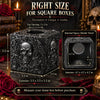 Pinkunn Halloween Skull Tissue Box Cover Black Square Gothic Style