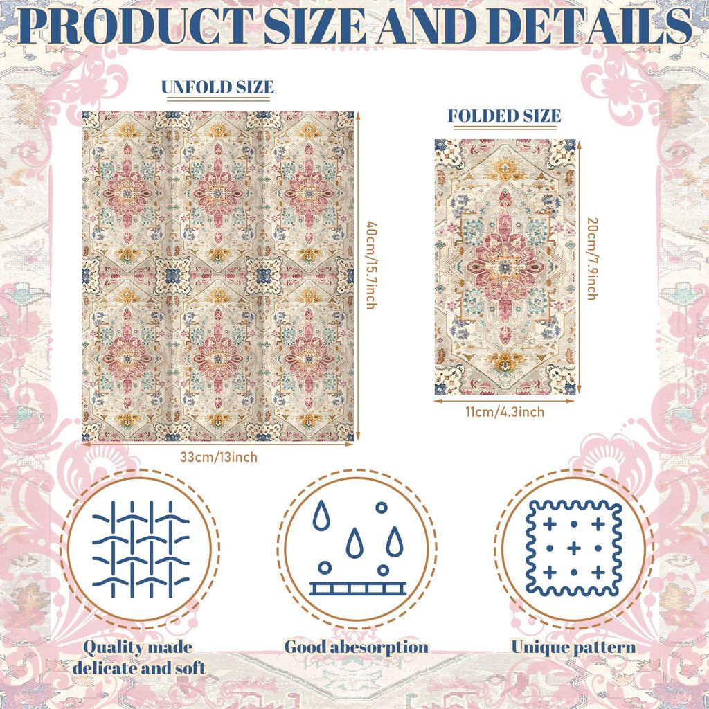Yeaqee 100 Pcs Boho Napkins Paper Guest Towels, Multicolor