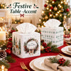 Thyle 2 Pcs Winter Christmas Square Facial Tissue Box Cover