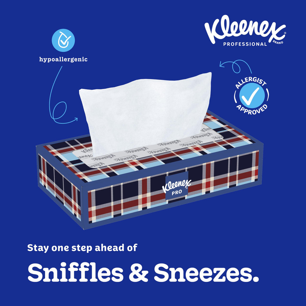 Kleenex Professional Facial Tissue, Bulk, 12 Boxes x 125 Tissues (03076)