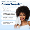 Clean Skin Club Clean Towels XL®, 100% USDA Biobased Face Towel, Disposable Face Towelette, Eczema Association Accepted, Makeup Remover Dry Wipes, Ultra Soft, 50 ct per pack, 4 Packs, 200 Ct Total