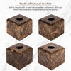 Natural Marble Square Tissue Box Cover,Stone Modern Decorative Sturdy Napkin Box Holder Case,Facial Paper Organizer for Bathroom Vanity Toilet Countertop,Kitchen (1, Dark Brown, 5.71 * 5.71 * 5.51)