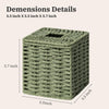 Sage Green Tissue Box Cover, Hand Woven Square Tissue Box Holder