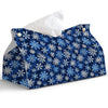 PaJiaNi Winter Snowflake Navy Tissue Box Cover Rectangle for Holiday Decor