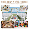 Plastic Table Cloth Disposable, 54In X 300Ft White Table Cover Roll