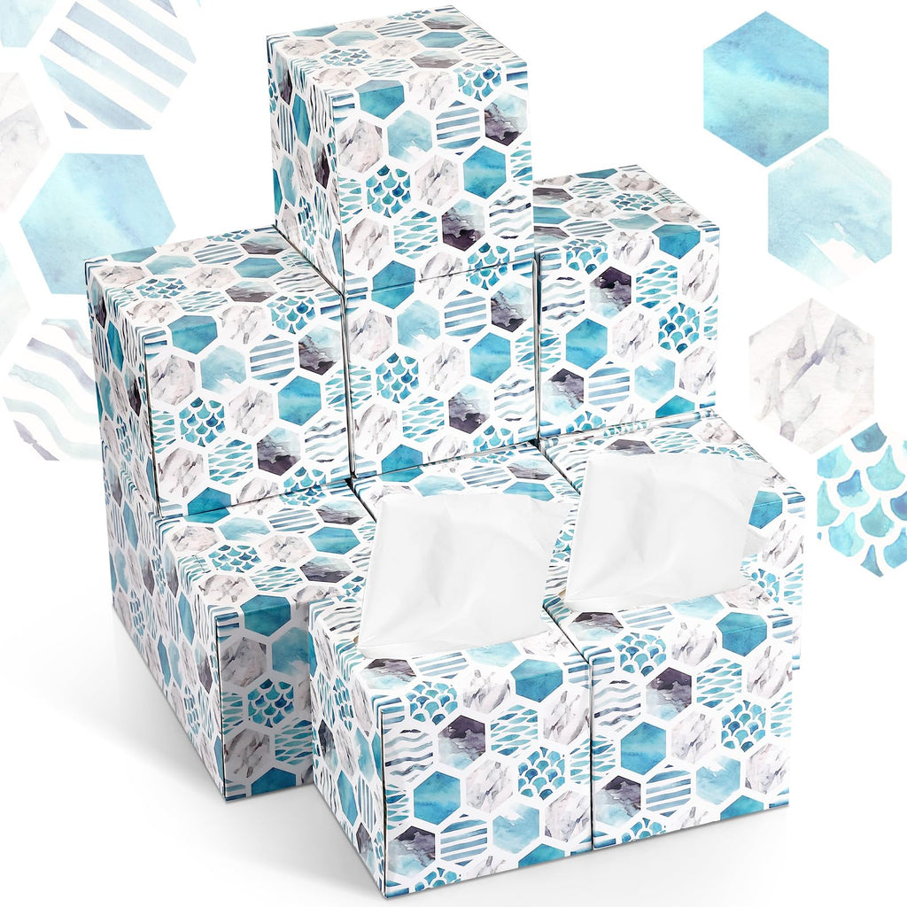 Lincia 12 Pack Facial Tissues Cube Boxes with 80 Sheets, Fresh Style
