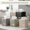 Stylish Tissue Box Cover - Beige Linen Holder for Square Tissue Boxes