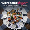 HOUZZKINGZ USA Paper Tablecloths for Round Tables | 82" - 10 Pack | White Paper & Plastic Disposable Table Cloths