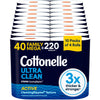 Cottonelle Ultra Clean Toilet Paper, 40 Family Mega Rolls=220 Regular Rolls