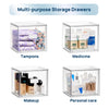 Vtopmart Disposable Facial Towels Holder,Clear Storage Drawer Compatible with Clean Skin Club Towel XL,Acrylic Box Hold 50 Count,Stylish and Functional Bathroom Accessory for Coutertop Organization