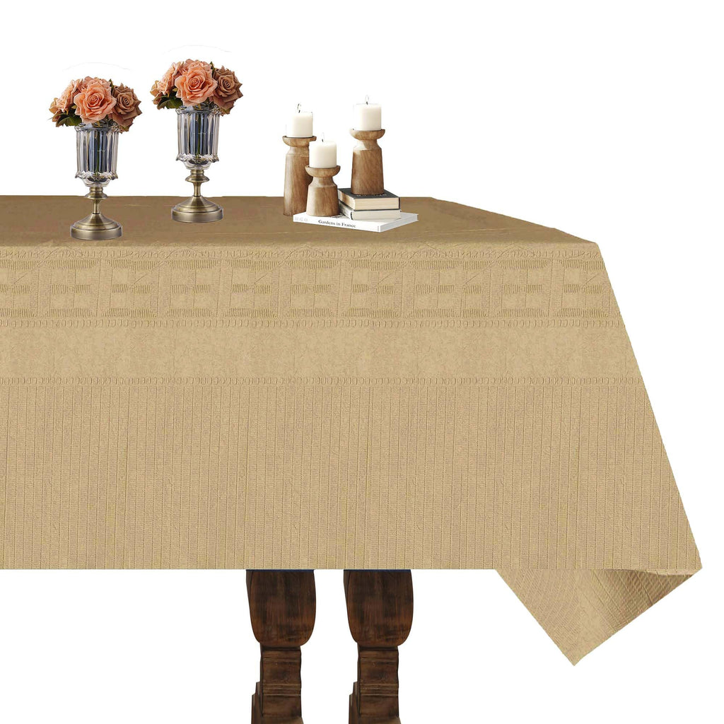 [6 Pack] Kraft Paper Tablecloth Disposable for Rectangle Tables, 54" X 108" Party Table Cover with Plastic Backing, Waterproof 3 Ply Table Cloth for Indoor Outdoor Picnic Labor Thanksgiving Christmas
