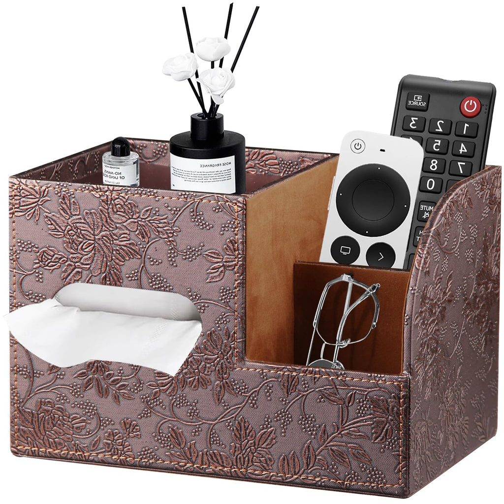 YAPISHI Tissue Box Cover Square,Cube Tissue Box Holder with Storage Tray
