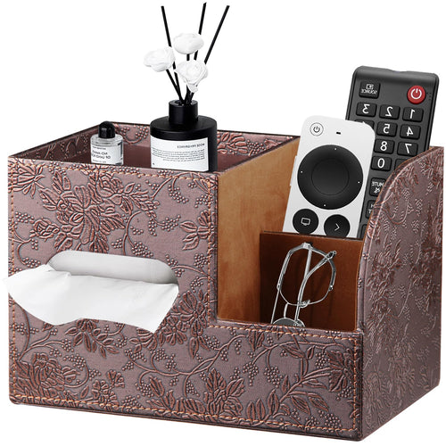 YAPISHI Tissue Box Cover Square,Cube Tissue Box Holder with Storage Tray