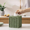 Sage Green Tissue Box Cover, Hand Woven Square Tissue Box Holder