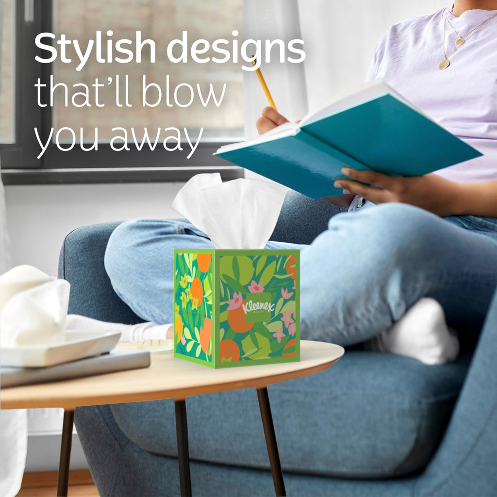 Kleenex Ultra Soft Facial Tissues, 6 Cube Boxes, 60 Tissues per Box, 3-Ply (360 Total Tissues), Packaging May Vary