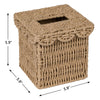 CubesLand Tissue Box Cover W/Scalloped Lid for Home Decor，Square Neutral