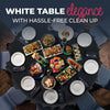 HOUZZKINGZ USA Black Paper Tablecloths for Round Tables | 82" 4 Pack | 3-Ply Premium Paper & Plastic Table Cloths for Parties Disposable