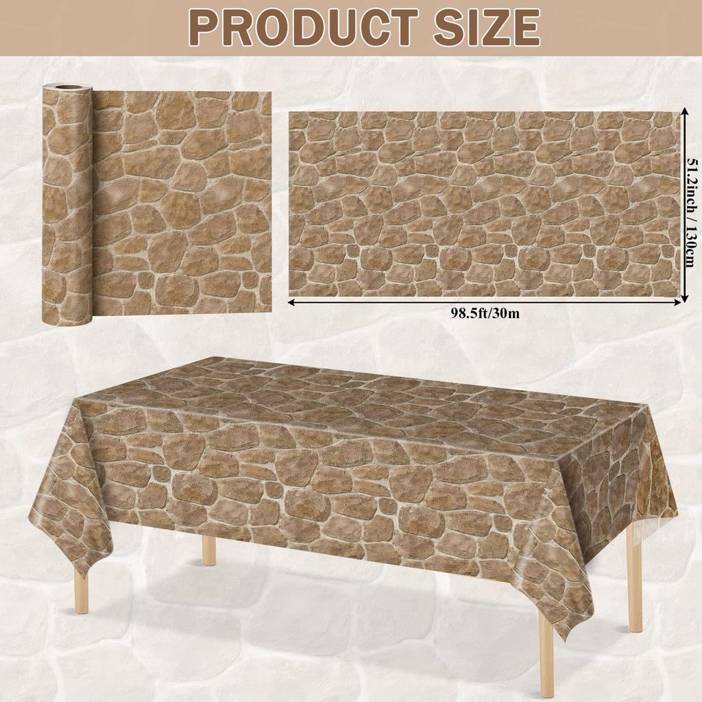 party greeting 100Ft x 51Inch Vintage Stone Brick Wall Tablecloth Roll