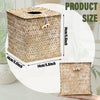 Thyle 2 Pcs Tissue Box Cover Square Seagrass Tissue Box with Lid, Woven Napkin Holder Rustic Cube Boho Whitewashed Paper Case for Bathroom Toilet Bedroom Living Room Kitchen Table Desk Office Car