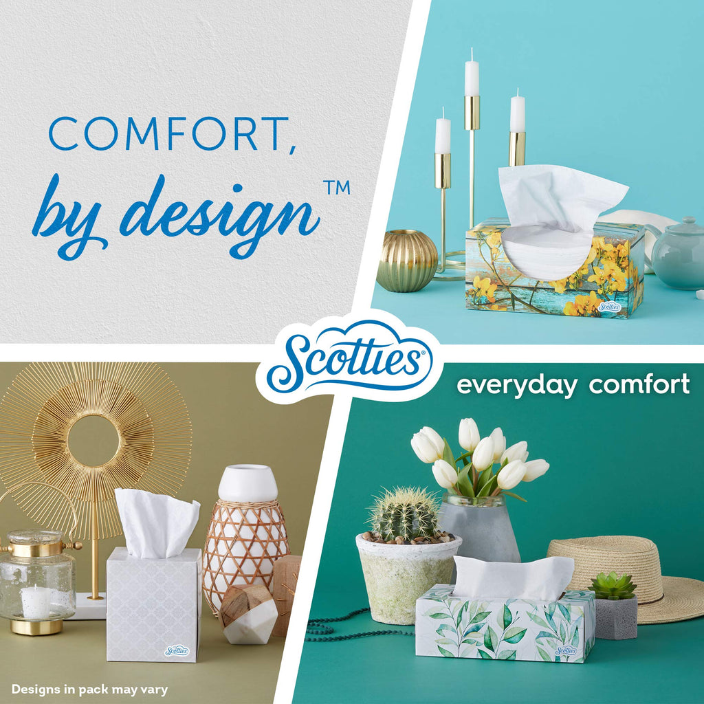 Scotties Everyday Comfort Facial Tissues, 2-Ply, 92 Tissues Per Box, (Pack of 4)