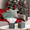 Fourluoo 12 Pack Christmas Black White Plaid Facial Tissues Cube Boxes 600 Sheets 3 Ply Small Square Tissues Bulk for Xmas Car Bedroom Supplies
