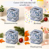 CPC 100% Cotton Piping Block Print Tissue Box Cover, Indigo Blue