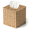 Yosner Paper Rope Tissue Box Cover Square, Wicker Tissue Box Holder Natural