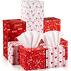 Fuyoooo 12 Pack Cube Facial Tissue Boxes Red Heart for Wedding Party Decor