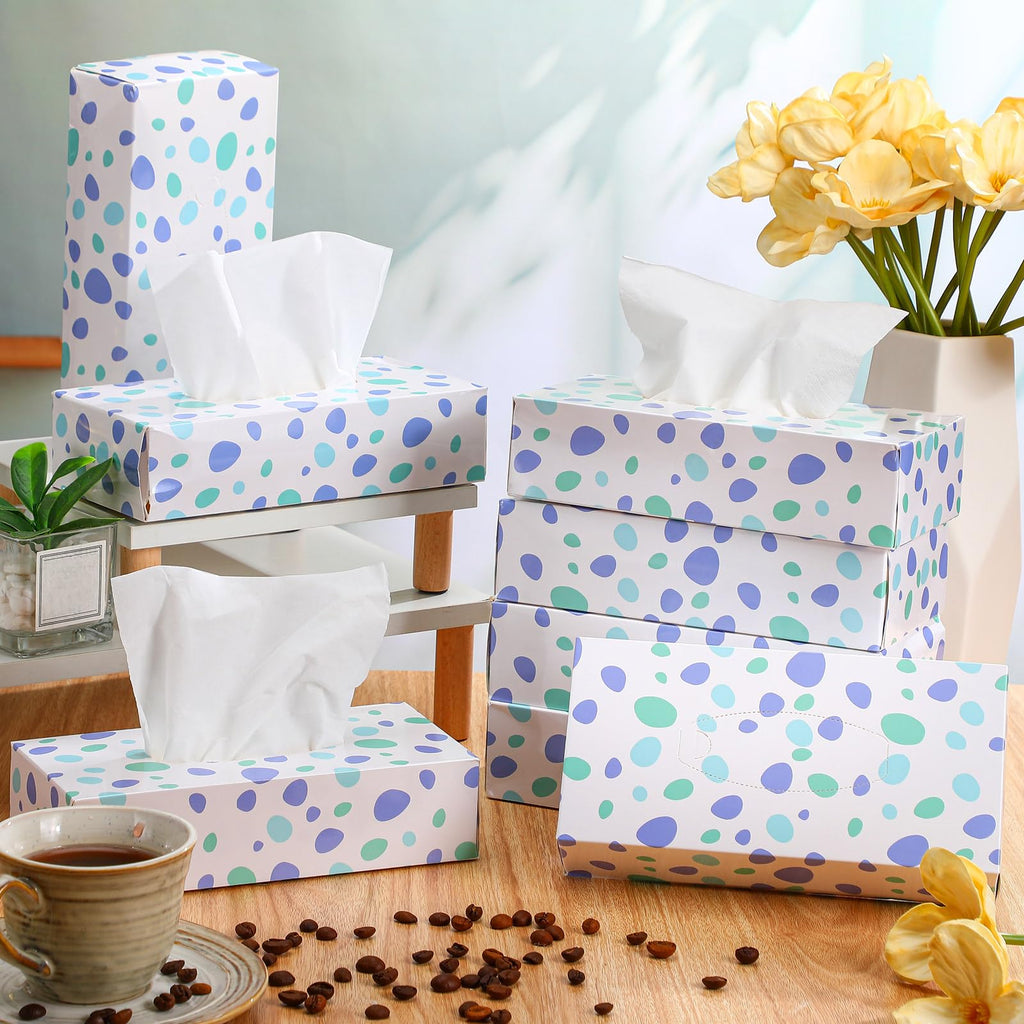 Yinder 12 Pack Facial Tissue Boxe Cube Tissue for Classroom, Spot
