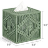 Mkono Tissue Box Cover Square, Boho Macrame Decor Open-Bottom Holder, Green