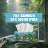 Gaias Premium 3 Ply Facial Tissues, Strong and Soft, 140 Sheets (1680 Sheets - 12 Pack) Made From Bamboo, Zero Plastic Packaging, Eco-Friendly, Sustainable, Non-Lotion Bulk Pack