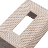 YANGQIHOME Rattan Tissue Box Cover, Rectangle Wicker Tissue Box Holder, Boho Facial Tissue Holder for Living Room, Bathroom, Kitchen, Bedroom, 10.2 x 6.2 x 5.3 inch, Whitewash