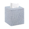PU Leather Square Tissue Box Cover Tissue Box Holder Cube (Blue)