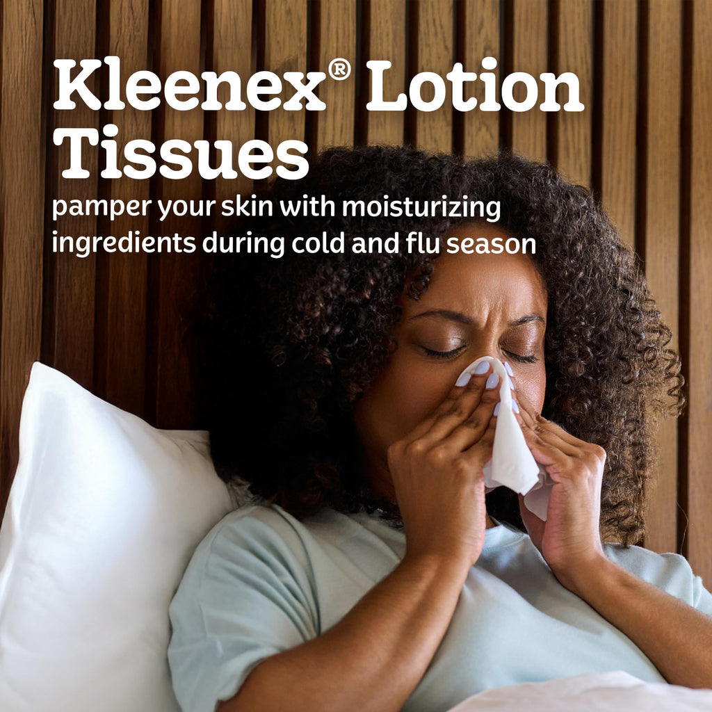 Kleenex Lotion Facial Tissues, 6 Flat Boxes, 180 Tissues per Box