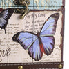 Hoowen Butterfly Tissue Box Cover, Wood Square Tissue Holder, Bluish Purple