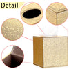 Sumnacon PU Square Tissue Box Cover with Magnetic Bottom, Waterproof, Gold